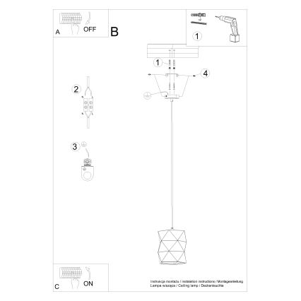 Lámpara colgante GOBI 1xE27/15W/230V cerámica