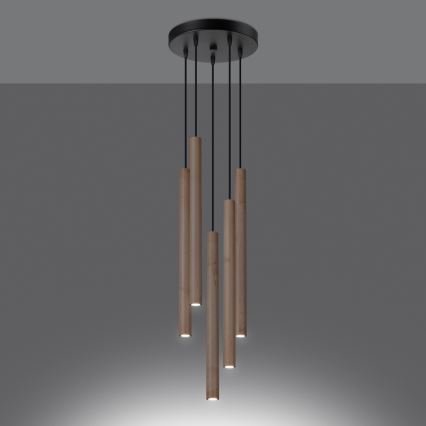 Lámpara colgante PASTELO 5xG9/8W/230V haya