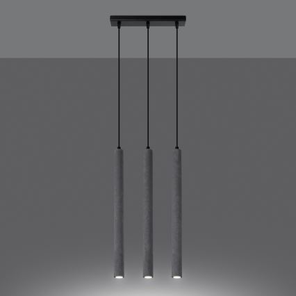 Lámpara colgante PASTELO 3xG9/8W/230V concreto