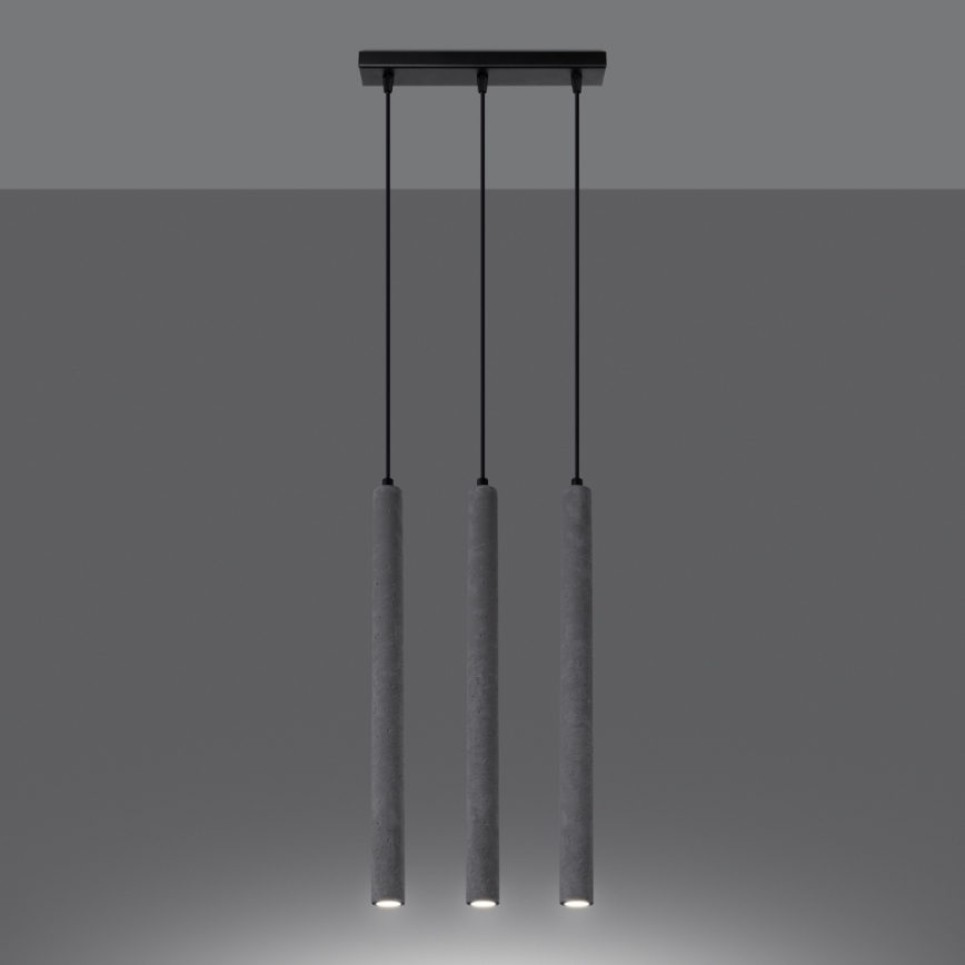 Lámpara colgante PASTELO 3xG9/8W/230V concreto
