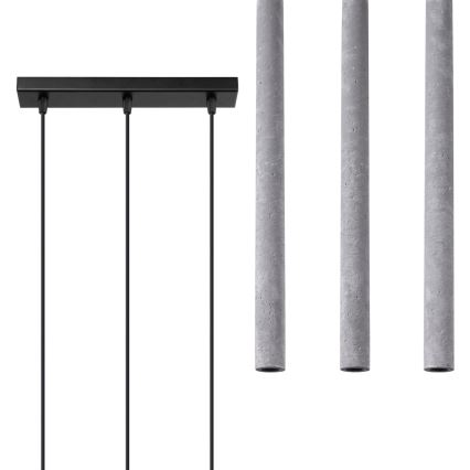 Lámpara colgante PASTELO 3xG9/8W/230V concreto