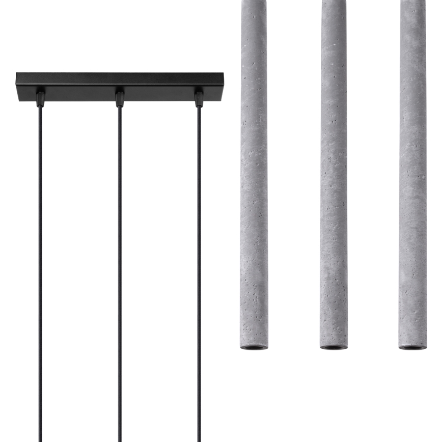 Lámpara colgante PASTELO 3xG9/8W/230V concreto