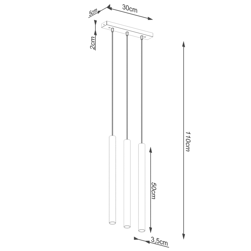 Lámpara colgante PASTELO 3xG9/8W/230V concreto