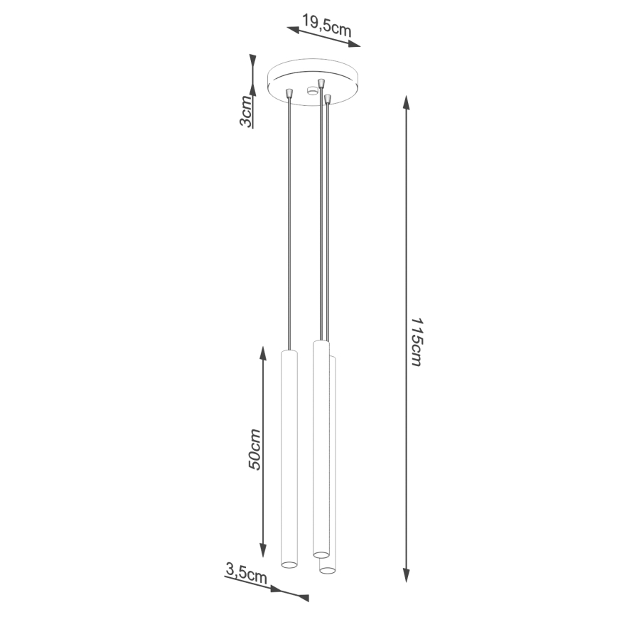 Lámpara colgante PASTELO 3xG9/8W/230V concreto
