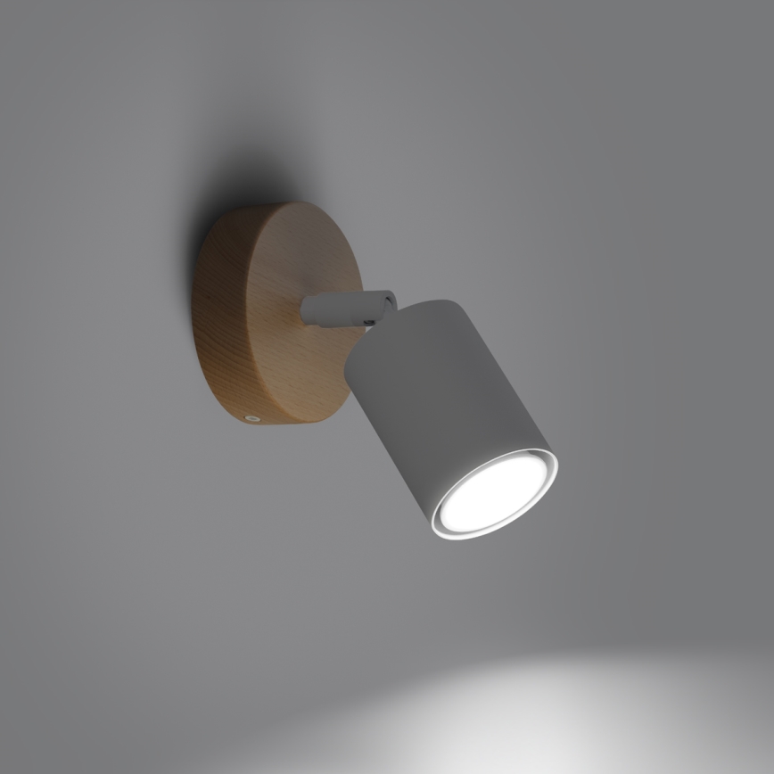 Foco de pared VERDO 1xGU10/10W/230V blanco/haya