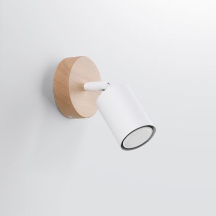 Foco de pared VERDO 1xGU10/10W/230V blanco/haya
