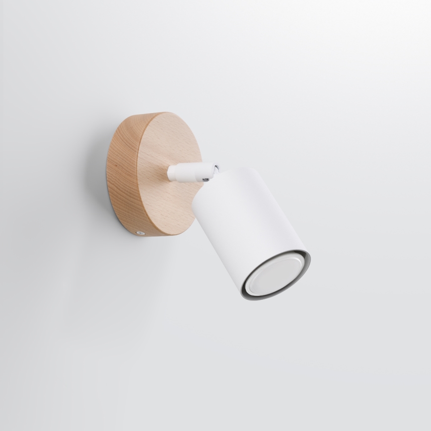 Foco de pared VERDO 1xGU10/10W/230V blanco/haya