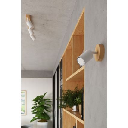 Foco de pared VERDO 1xGU10/10W/230V blanco/haya