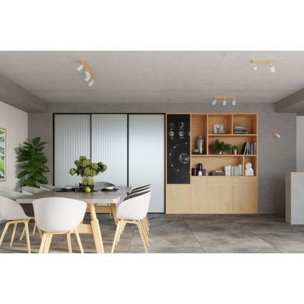 Foco de pared VERDO 1xGU10/10W/230V blanco/haya