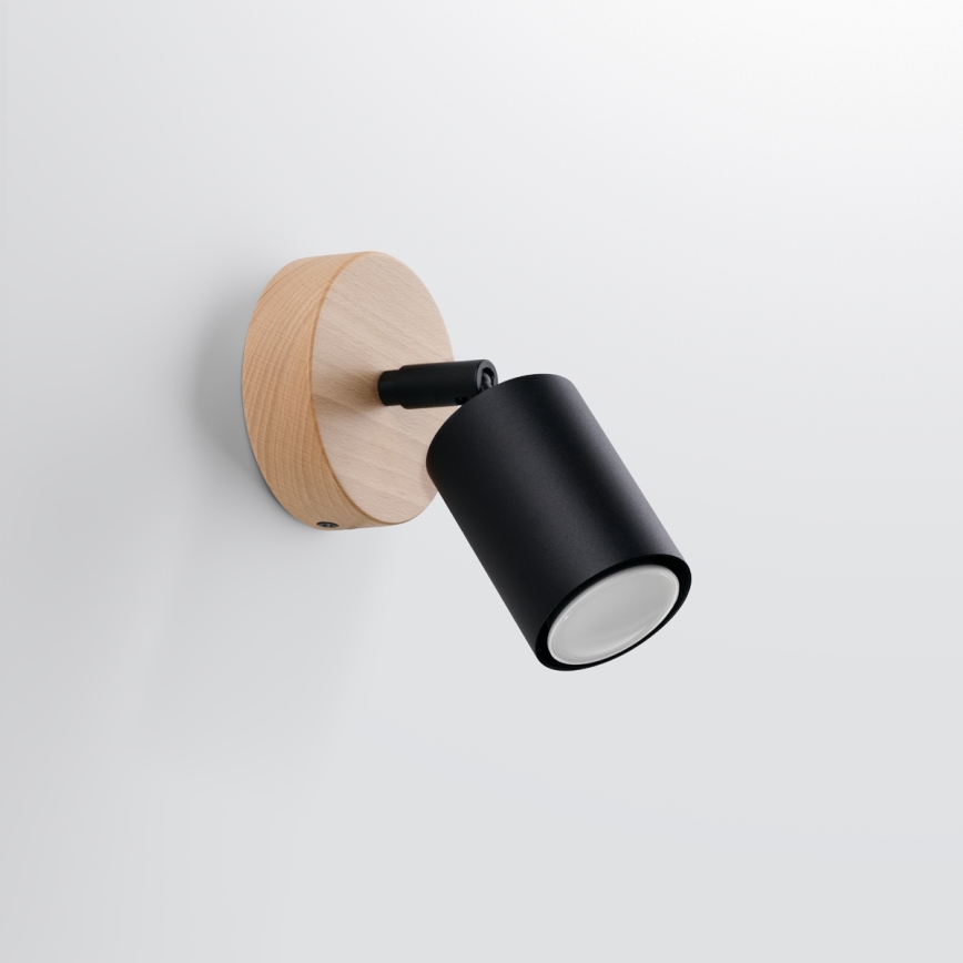 Foco de pared VERDO 1xGU10/10W/230V negro