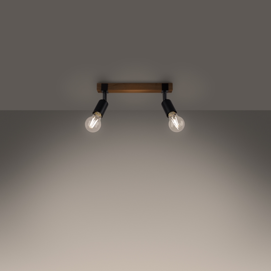 Foco ZUCA 2xE27/15W/230V negro