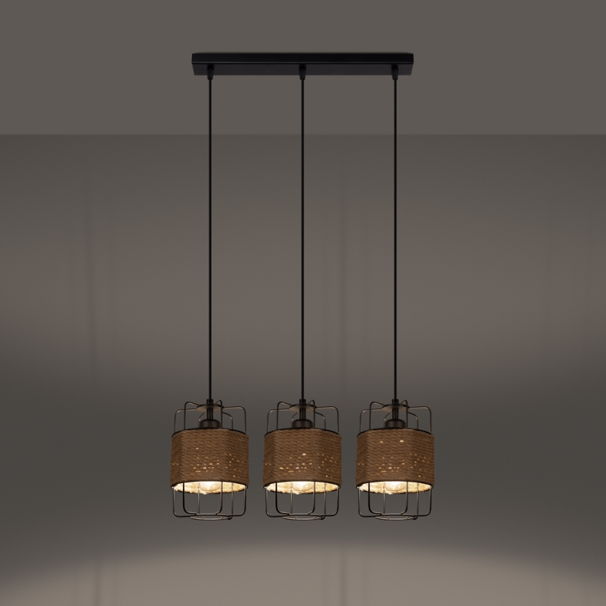 Lámpara colgante GIZUR 3xE27/15W/230V