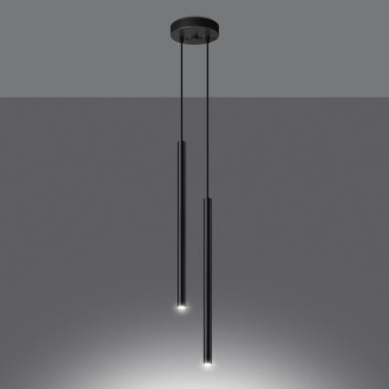 Lámpara colgante PASTELO 2xG9/8W/230V negro