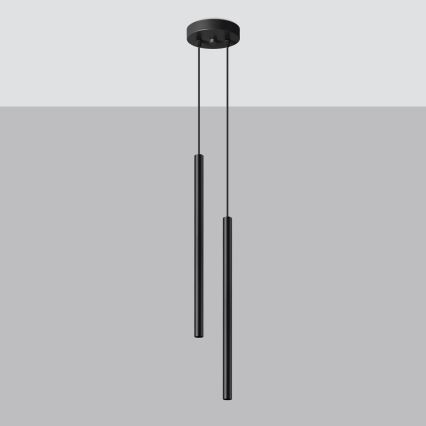 Lámpara colgante PASTELO 2xG9/8W/230V negro