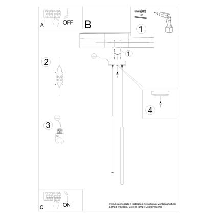Lámpara colgante PASTELO 2xG9/8W/230V negro