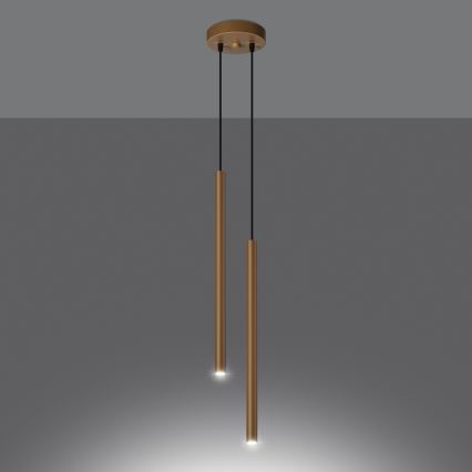 Lámpara colgante PASTELO 2xG9/8W/230V dorado