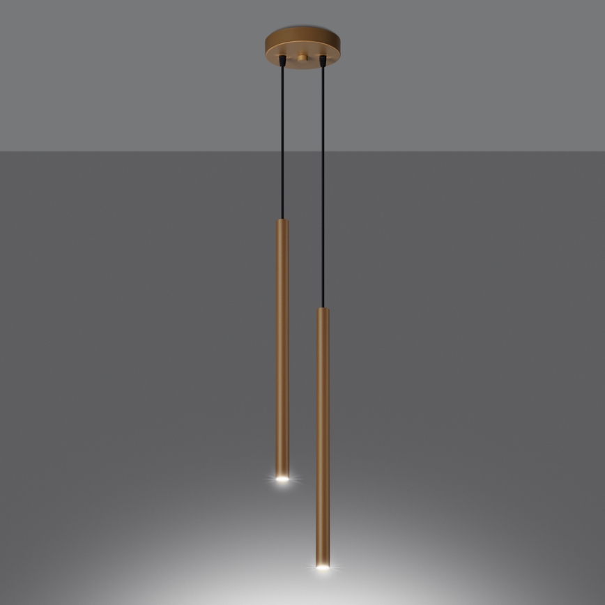 Lámpara colgante PASTELO 2xG9/8W/230V dorado