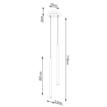 Lámpara colgante PASTELO 2xG9/8W/230V dorado