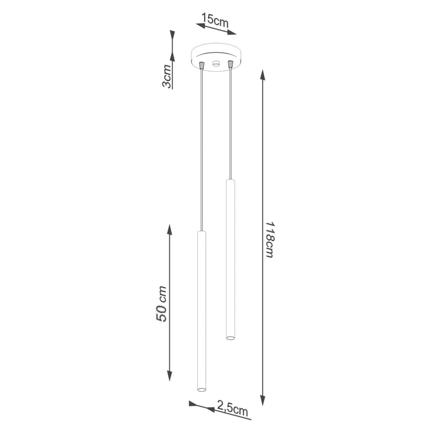 Lámpara colgante PASTELO 2xG9/8W/230V dorado