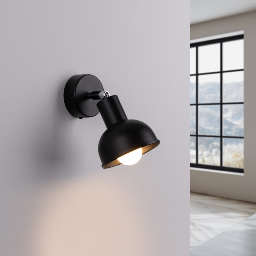 Foco de pared ELBA 1xE27/15W/230V negro