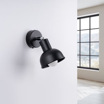 Foco de pared ELBA 1xE27/15W/230V negro