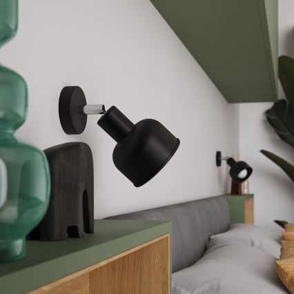 Foco de pared ELBA 1xE27/15W/230V negro