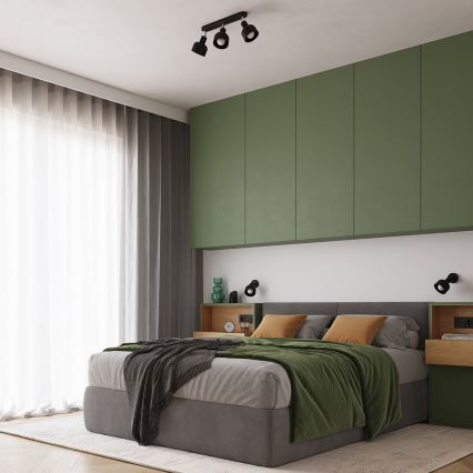 Foco de pared ELBA 1xE27/15W/230V negro