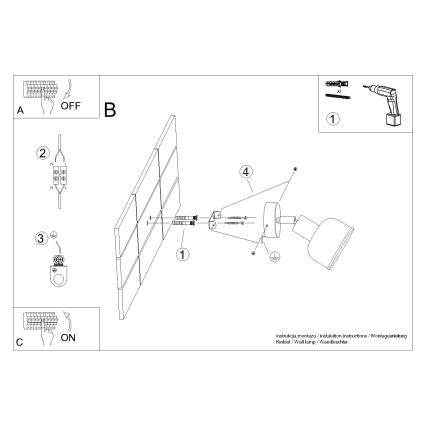 Foco de pared ELBA 1xE27/15W/230V negro