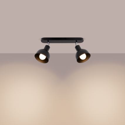 Foco ELBA 2xE27/15W/230V negro