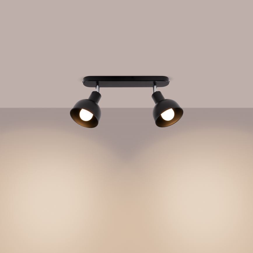 Foco ELBA 2xE27/15W/230V negro