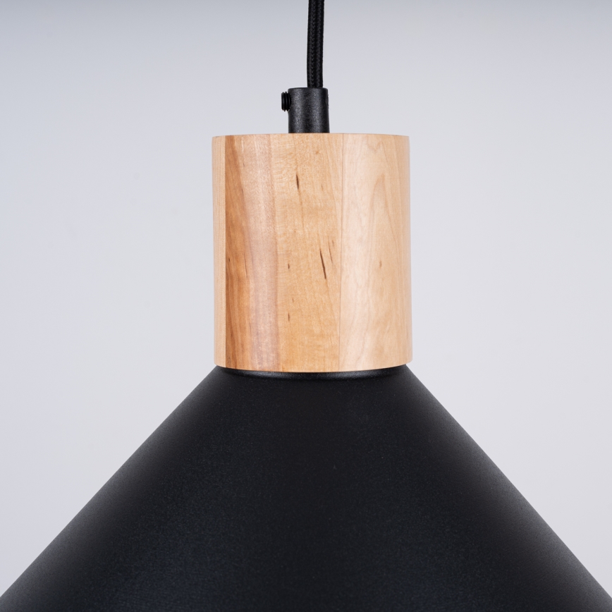 Lámpara colgante JAGA 1xE27/15W/230V diá. 30 cm negro