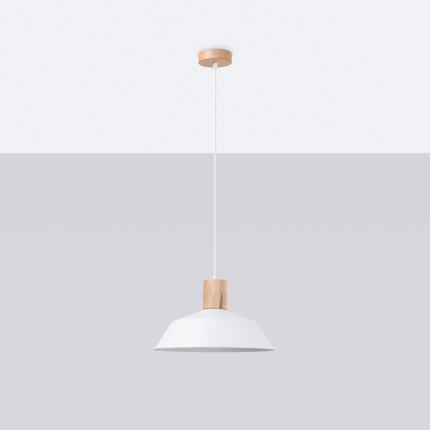 Lámpara colgante FANO 1xE27/15W/230V diá. 34 cm blanco