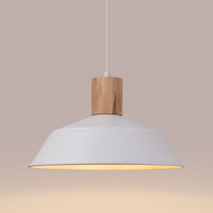 Lámpara colgante FANO 1xE27/15W/230V diá. 34 cm blanco