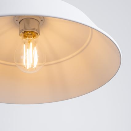 Lámpara colgante FANO 1xE27/15W/230V diá. 34 cm blanco