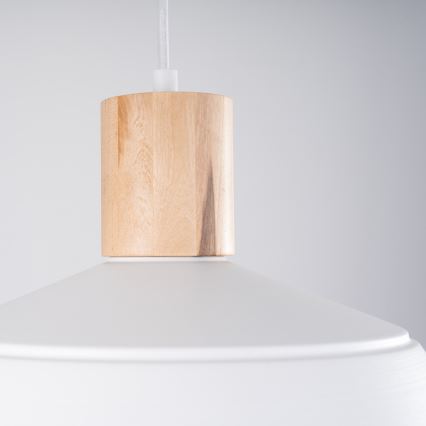 Lámpara colgante FANO 1xE27/15W/230V diá. 34 cm blanco