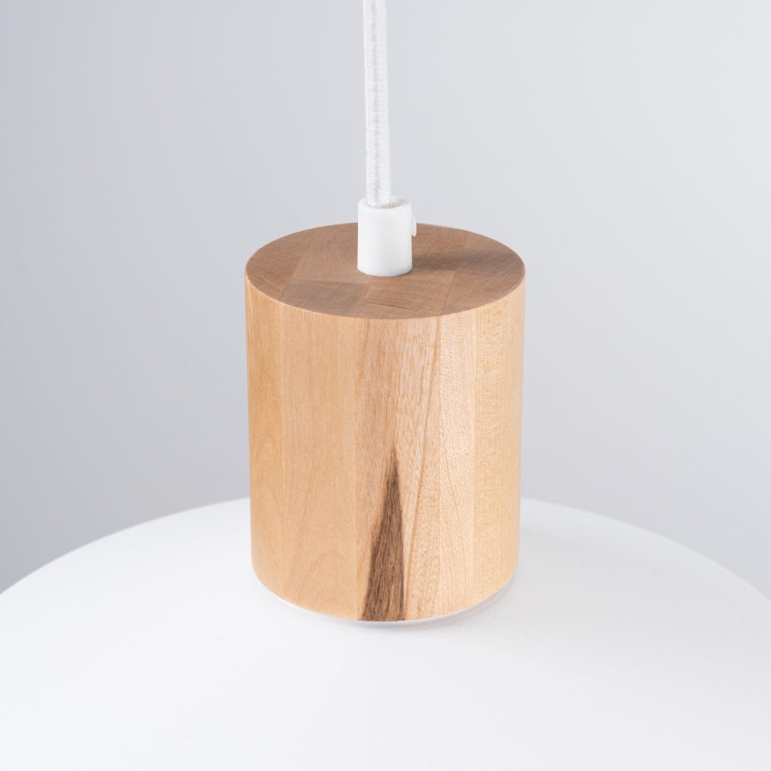 Lámpara colgante FANO 1xE27/15W/230V diá. 34 cm blanco