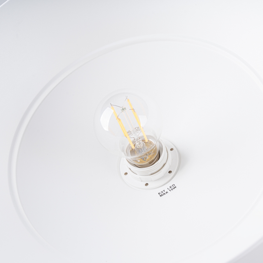 Lámpara colgante FANO 1xE27/15W/230V diá. 34 cm blanco