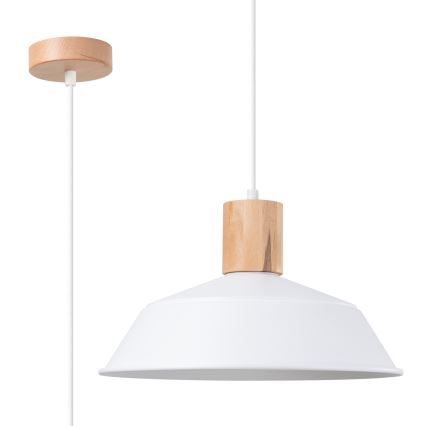 Lámpara colgante FANO 1xE27/15W/230V diá. 34 cm blanco