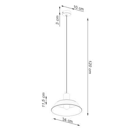 Lámpara colgante FANO 1xE27/15W/230V diá. 34 cm blanco