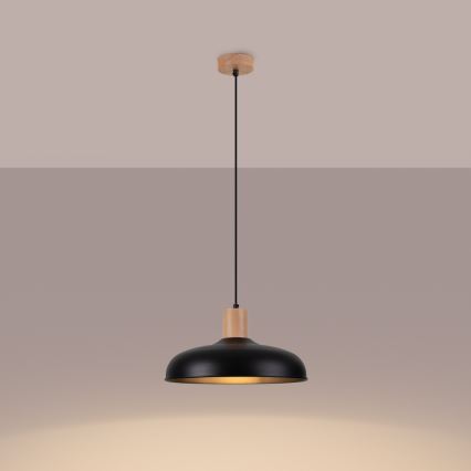 Lámpara colgante INDY 1xE27/15W/230V diá. 38 cm negro