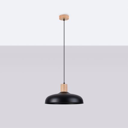 Lámpara colgante INDY 1xE27/15W/230V diá. 38 cm negro
