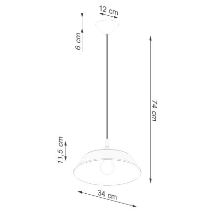 Lámpara colgante FRIKA 1xE27/15W/230V diá. 34 cm blanco