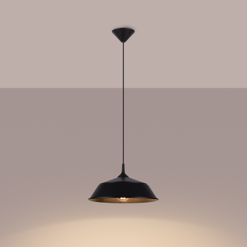 Lámpara colgante FRIKA 1xE27/15W/230V diá. 34 cm negro