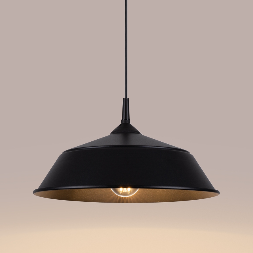 Lámpara colgante FRIKA 1xE27/15W/230V diá. 34 cm negro