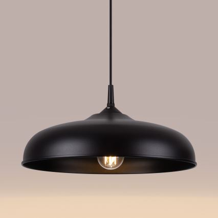 Lámpara colgante GINA 1xE27/15W/230V diá. 38 cm negro