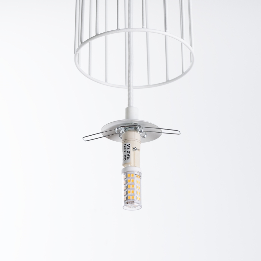 Lámpara colgante BRINA 1xG9/8W/230V blanco