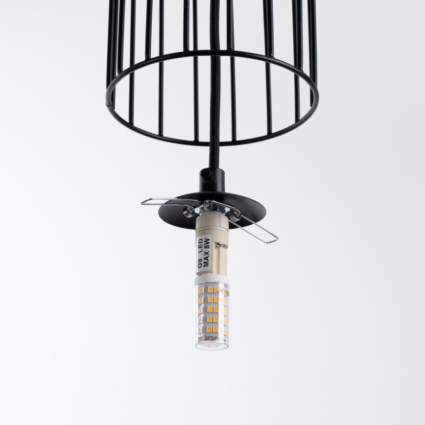 Lámpara colgante BRINA 1xG9/8W/230V negro