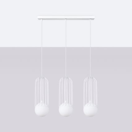 Lámpara colgante BRINA 3xG9/8W/230V blanco