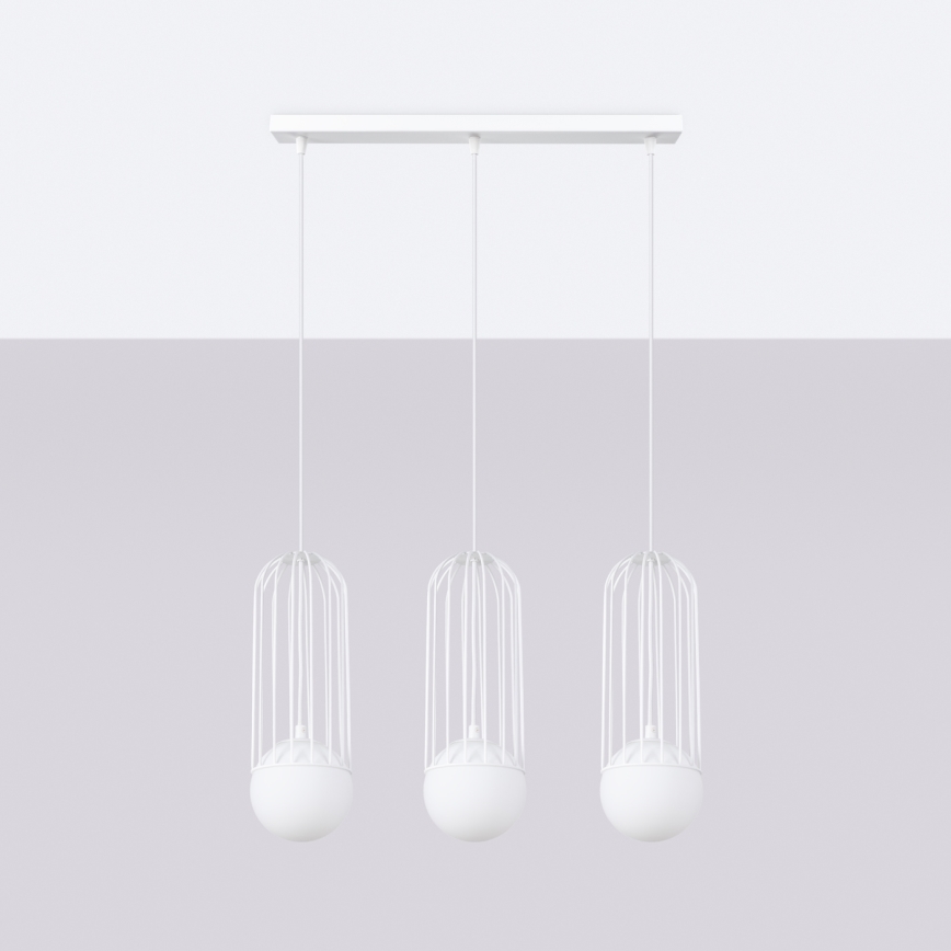 Lámpara colgante BRINA 3xG9/8W/230V blanco