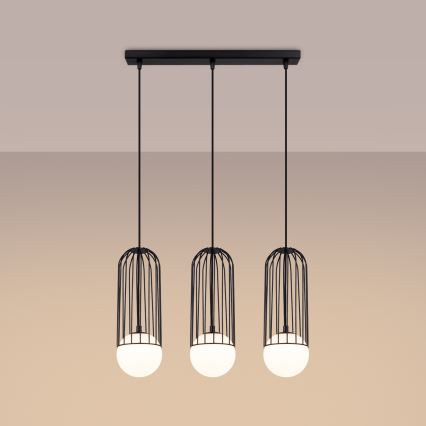 Lámpara colgante BRINA 3xG9/8W/230V negro